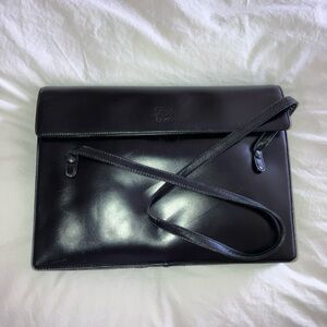 Loewe Black Leather Messenger Bag